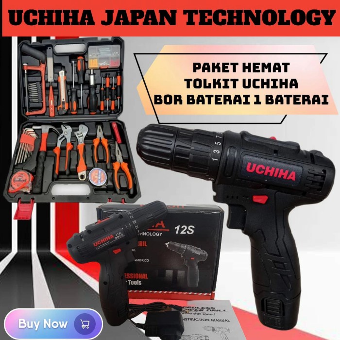 tool kit 102pcs full set palu tang kunci L obeng + bor koper UCHIHA