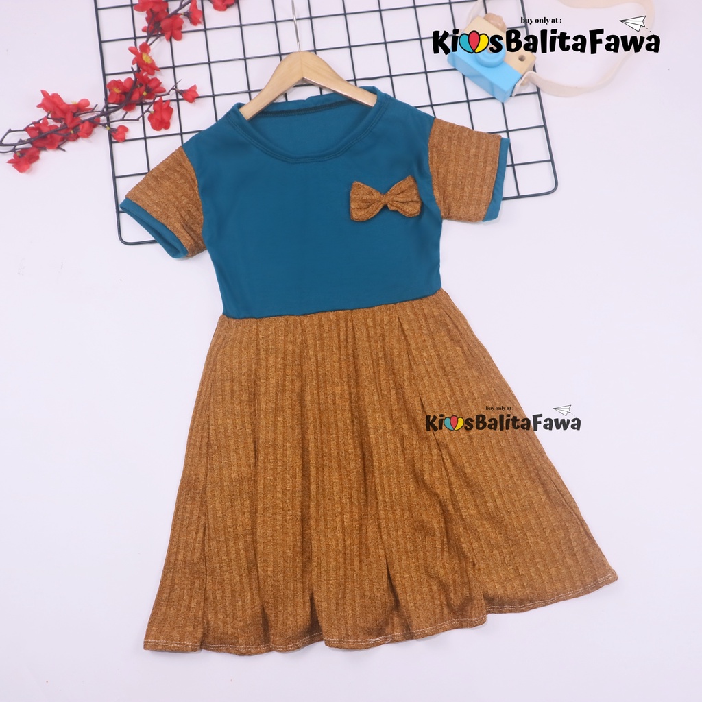 Dress Karin uk 5-6 Tahun / Balita Anak Perempuan Dres Lengan Pesta Kaos Baju Murah Gaun Pesta Import