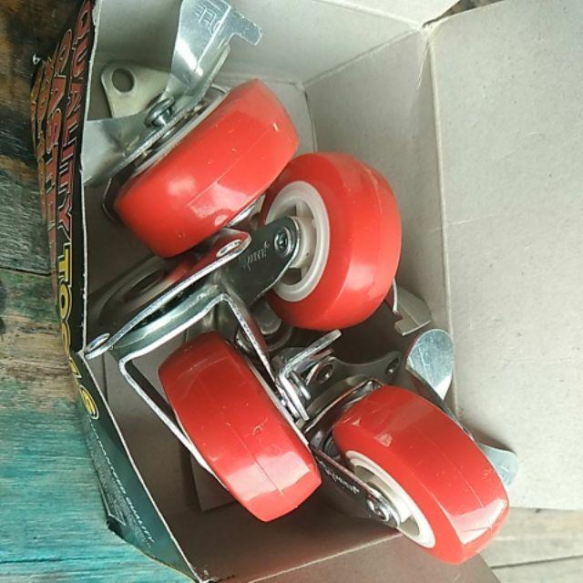 Roda Etalase 2 Hidup + Rem / Roda Trolley / Roda Nylon / Roda Gerobak