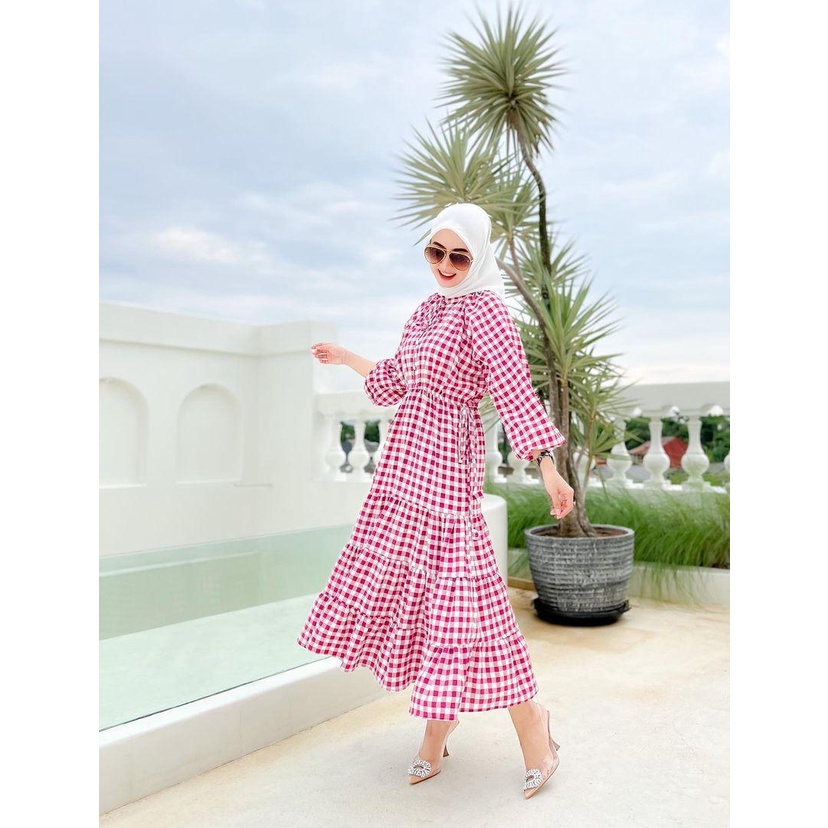 WILI MUSLIM / CHAVA DRESS KOTAK PREMIUM TERBARU 2022 / BAHAN AIRFLOW CRINKLE KOTAK / UKURAN ALLSIZE 