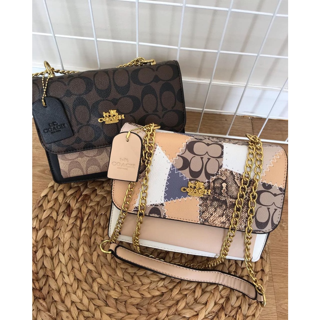 Tas selempang wanita Coach Gold premium Part 1