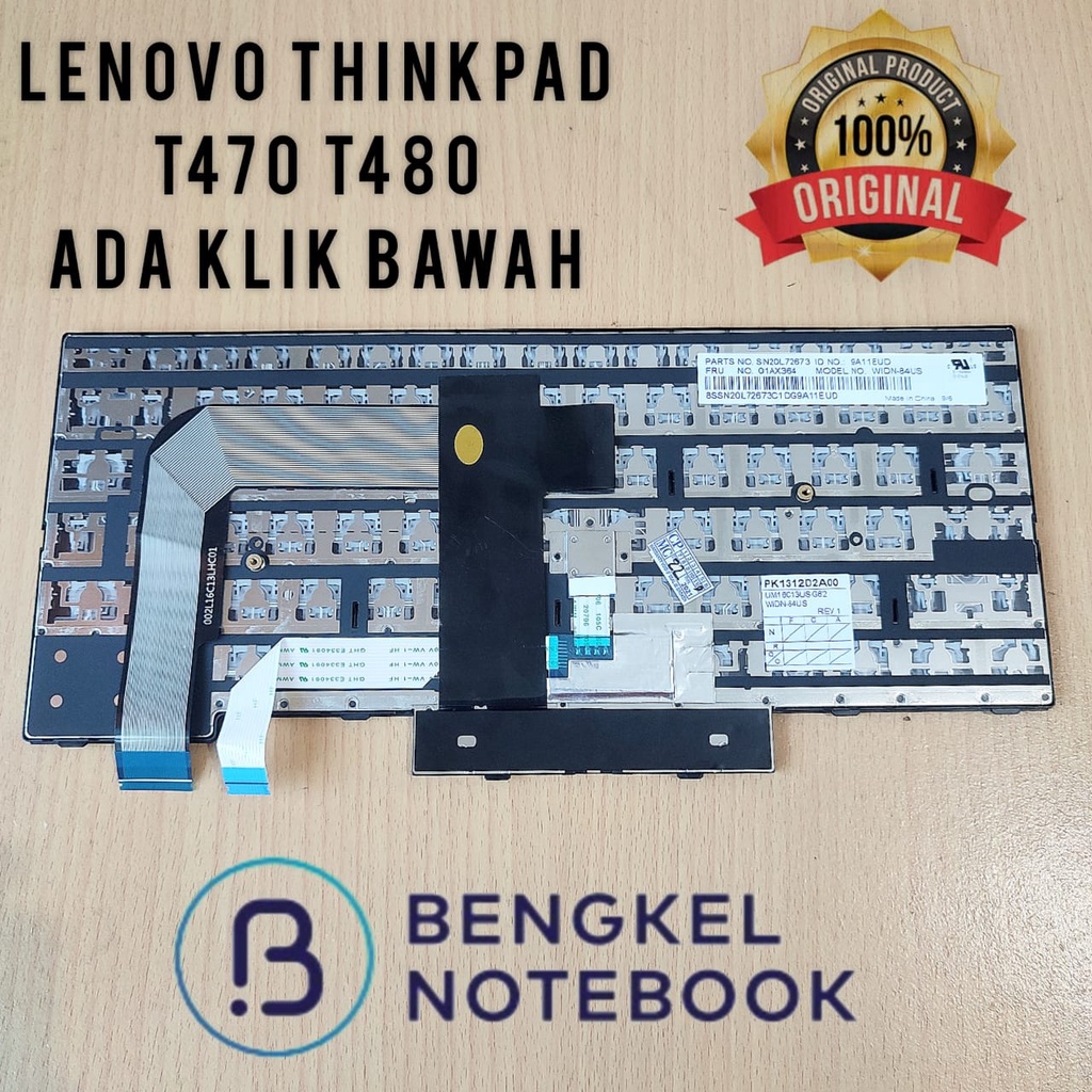 Keyboard Lenovo ThinkPad T470 T480 01AX487 01AX528 01AX569 01AX52 ada klik dibawah