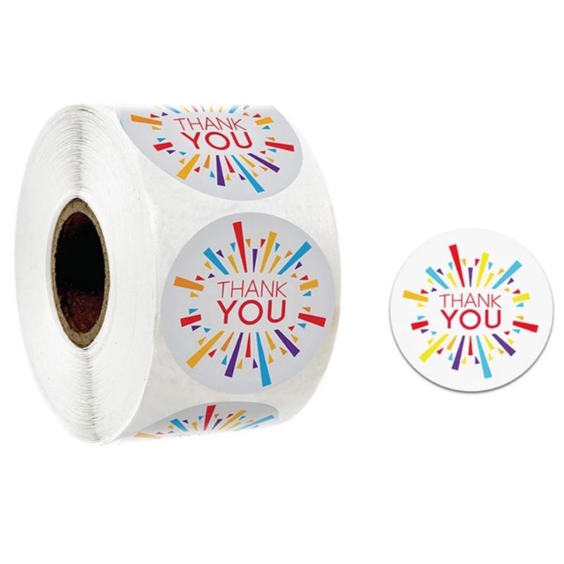 [100PCS] (Part 2) Sticker Label Thank You for Your Order Baked with Love Diameter 2,5cm-U