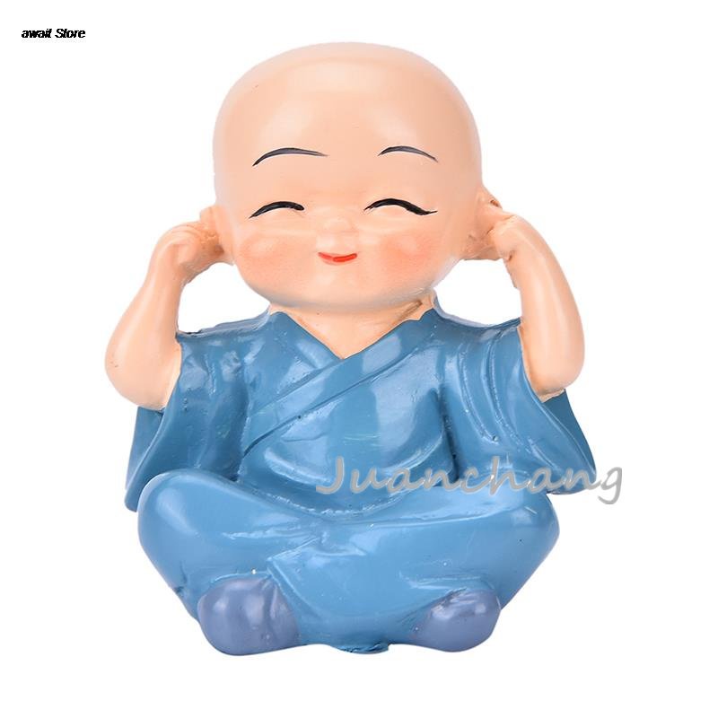 4pcs / Set Patung Biksu Buddha Bahan resin Untuk Dekorasi Rumah