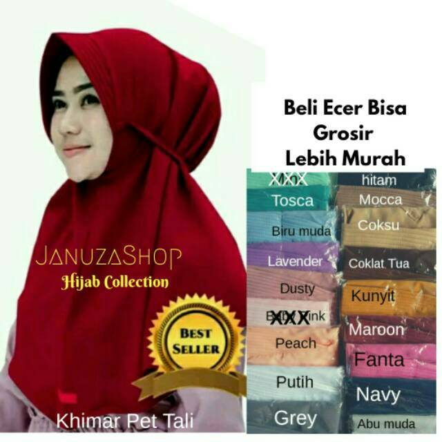 Daily Khimar Jilbab Hijab Kerudung Instan Bergo Jumbo Syari Instan Pet Antem Simple Penguin wolfis