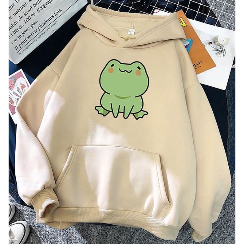 CUTE Frog Sweater Hoodie || Jumper hoodie Edisi Animal Katak Lucu || SIZE M - L - XL