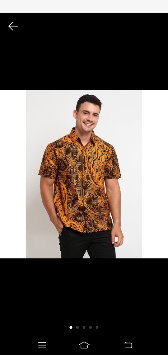 Waskito Kemeja Batik Katun Hb 113 - Oranger (oranye)