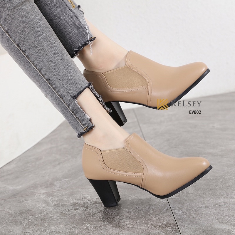 Kelsey Sepatu Boots Hak Tinggi 5cm Wanita EV802