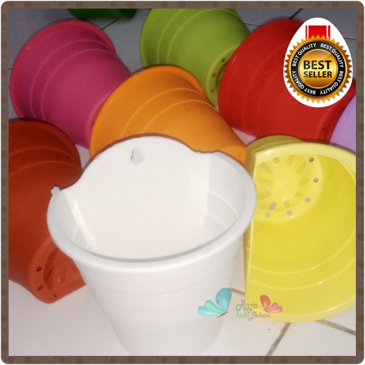 Pot Tempel Nkt Warna-Warni Panjang 17cm Vas Bunga Pot Dinding Nkt Bibit Panjang 17 Cm Warna Pelangi