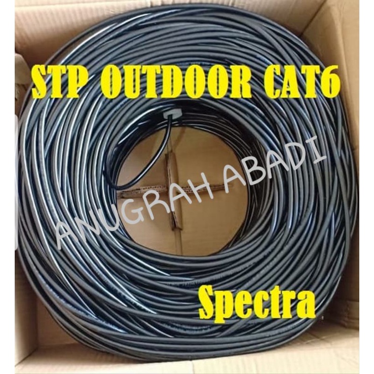 Kabel data Lan FTP STP Cat6 SPECTRA Outdoor Hitam Black