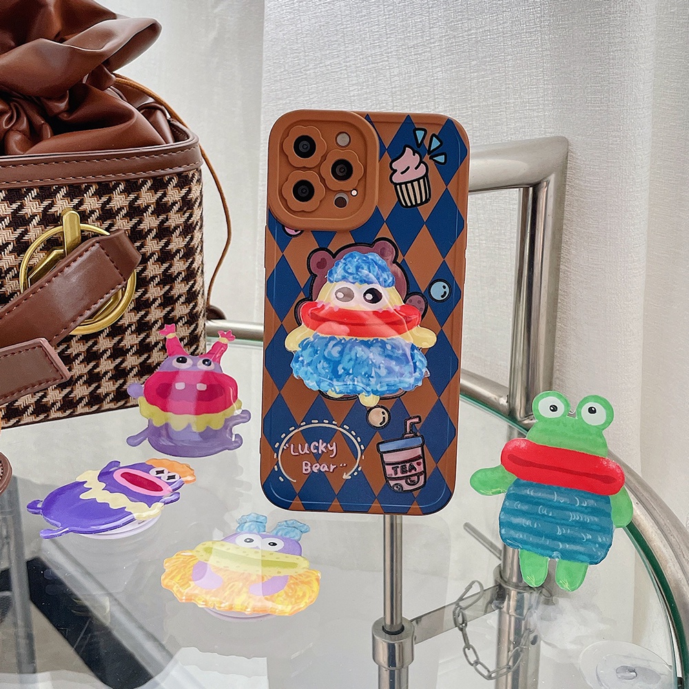 1pc Stand Holder Lipat Desain Kartun Monster Mulut Besar Untuk Handphone