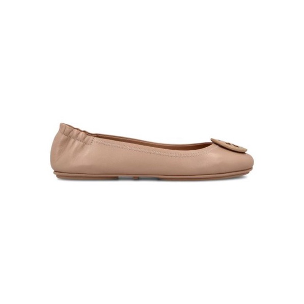 Tory Burch Minnie Travel Logo Flats Perfect Sand