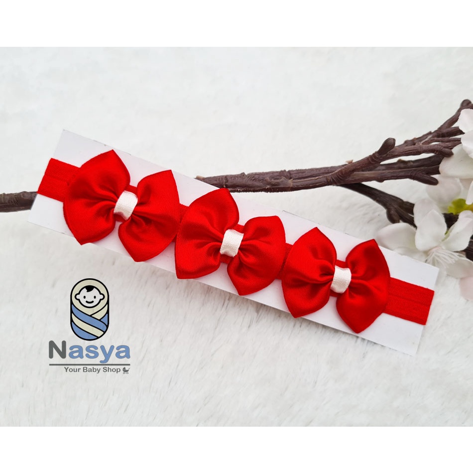 [BN-003] BANDANA / BANDO PITA BAYI LUCU / Baby Headband hiasan 3 pita