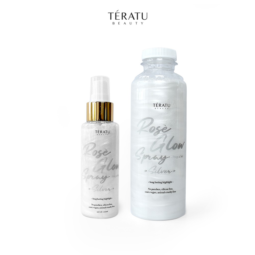 

Teratu Beauty Rose Glow Spray - Silver & Refill Rose Glow Spray - Silver