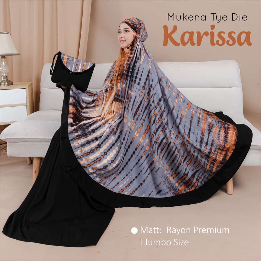 Mukena Bali Dewasa Rampel Jumbo Hitam Tie Dye Terbaru Bagus Free Tas