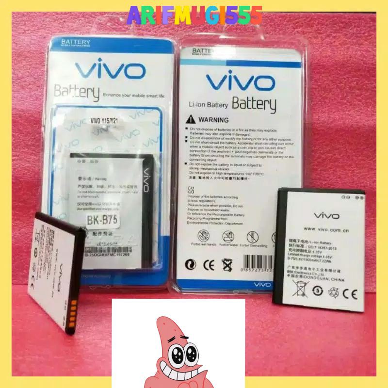 Baterai battery batu batre batrai Vivo Y21-Y22-Y23-Y13-Y15 BK-B-75ORIGINAL