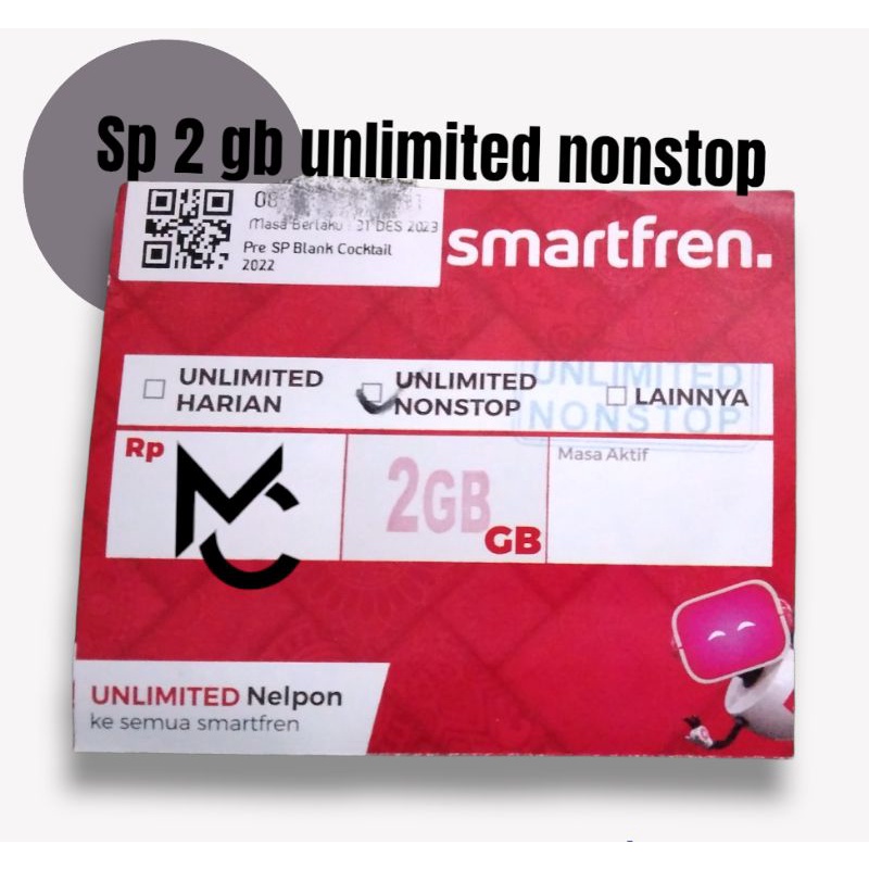 Perdana smartfren 1 Gb unlimited Nonstop bonus telpon