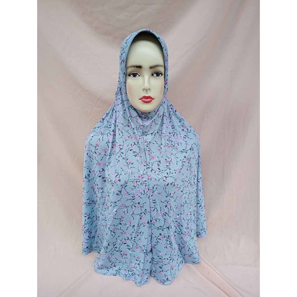 Kerudung bergo hijab jilbab instan serut jokowi XL motif bunga oleh-oleh haji
