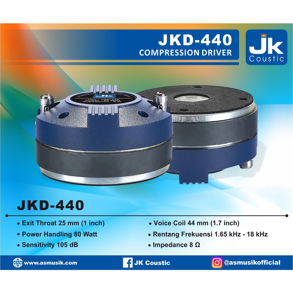 Compression Driver JKD 440 JK Coustic Driver Tweeter JKD 440
