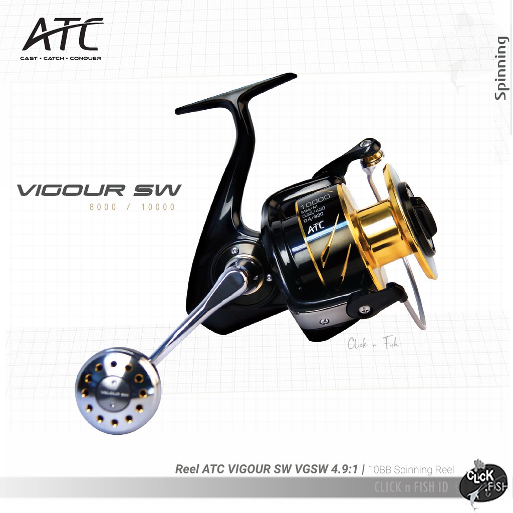 PROMO | Reel ATC VIGOUR SW | VGSW 4.9:1 Big game 10 BB Spinning Reel Salt Water Pancing Spesialis