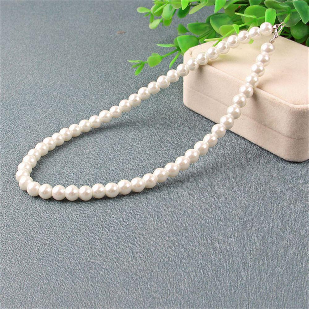 R-flower Imitasi Mutiara Kalung Pesta Baru Liontin Fashion Boho Bulat Besar