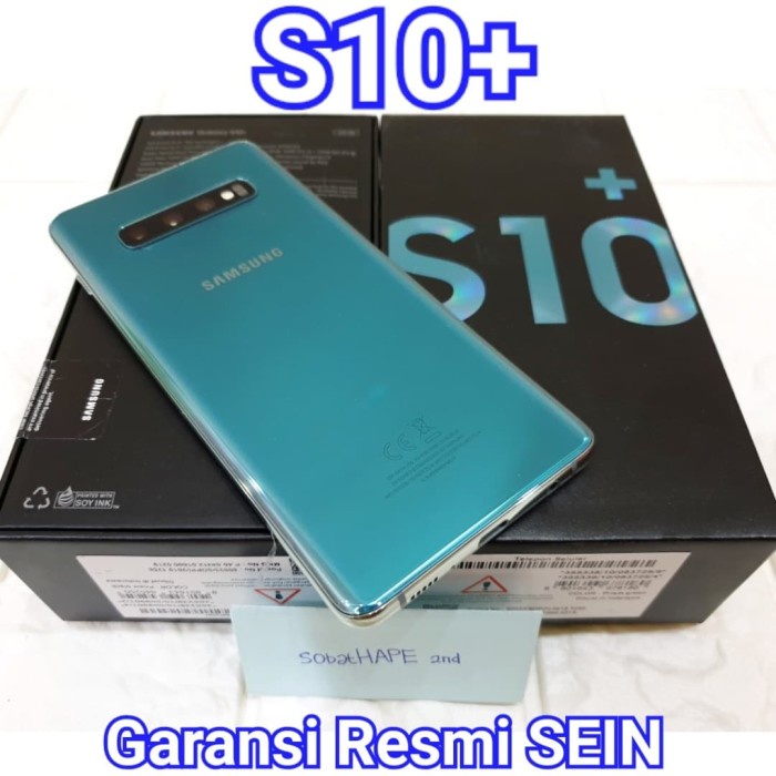 [ Hp / Handphone ] Hp Samsung Galaxy S10 Plus S10+ Resmi Sein Dual Sim 2Nd Fullset Oem Bekas /