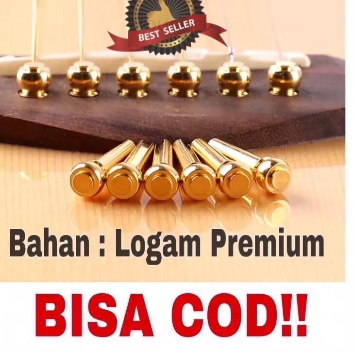 Hot Sell.. 1 set Pin Logam Gitar Akustik | Bridge Pin
