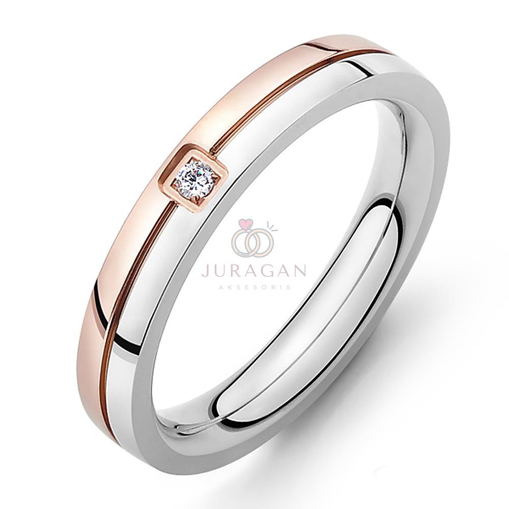 [GRATIS UKIR NAMA] Cincin Couple R31 Titanium Black Rosegold Anti Karat High Quality Ailoviu Kawin Nikah Tunangan Palladium + BONUS Gelang Couple