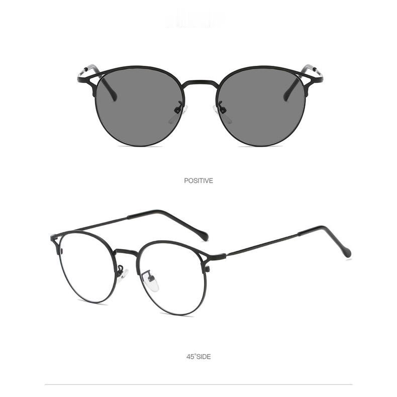 Kingbest Kacamata Lensa 2 In 1 Photocromic Anti Radiasi Wanita Pria Kacamata Bingkai Titanium Perubahan Warna Fotocromic 