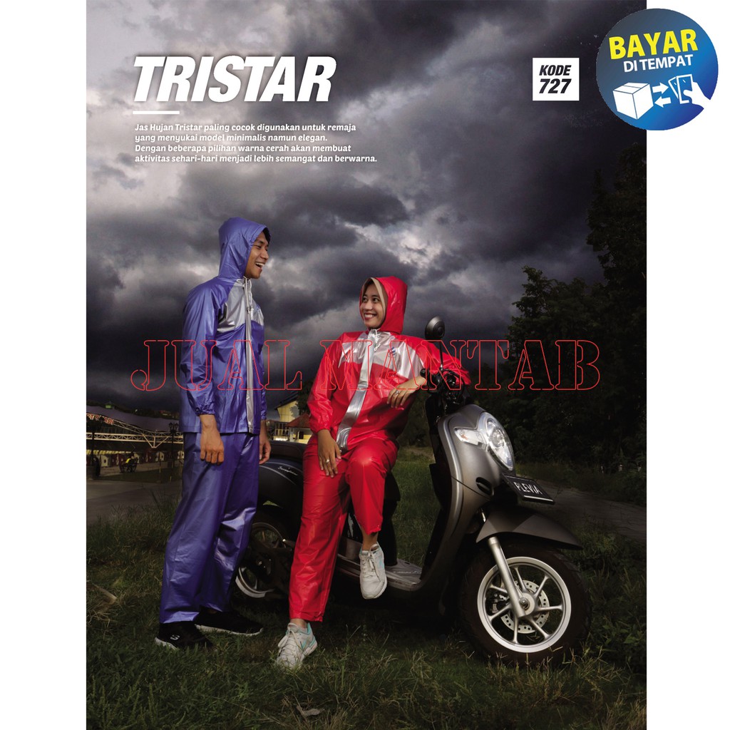 Jas Hujan Setelan Jaket Celana Plevia 727 Tristar / Raincoat Jas Hujan Stelan Remaja Pria Wanita