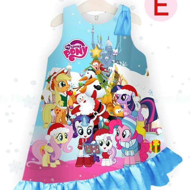 Dress Natal Anak Teman Poni Biru Onsale