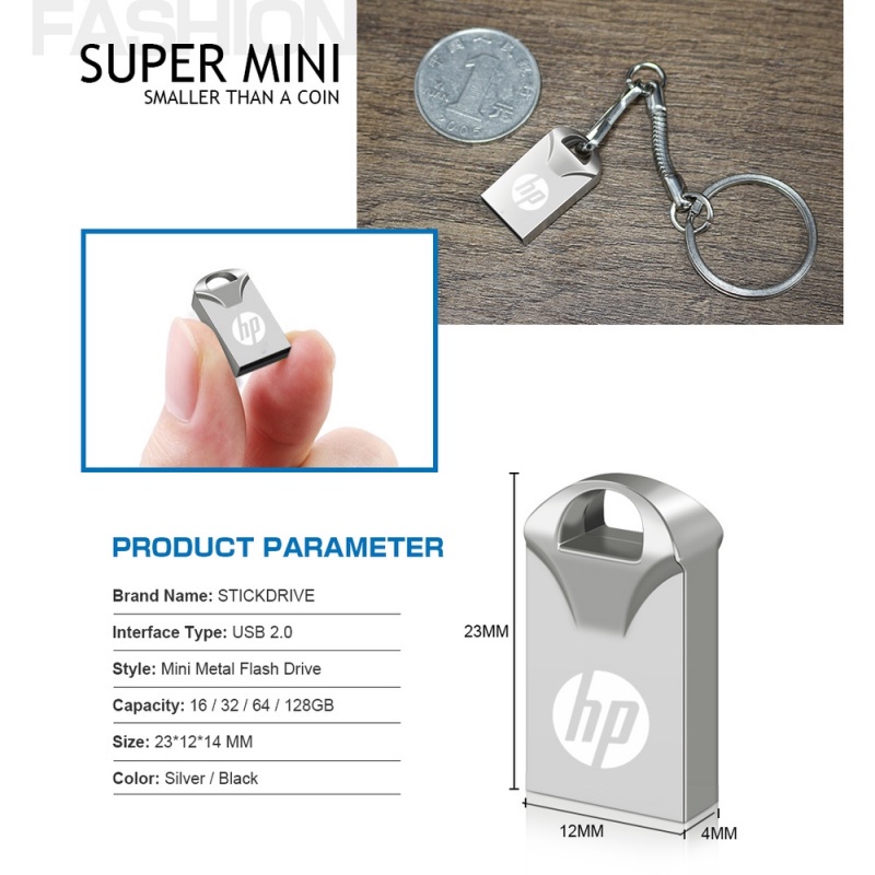 Flashdisk HP 512gb 1 2tb Tb Mini Anti Air Simpel Modern