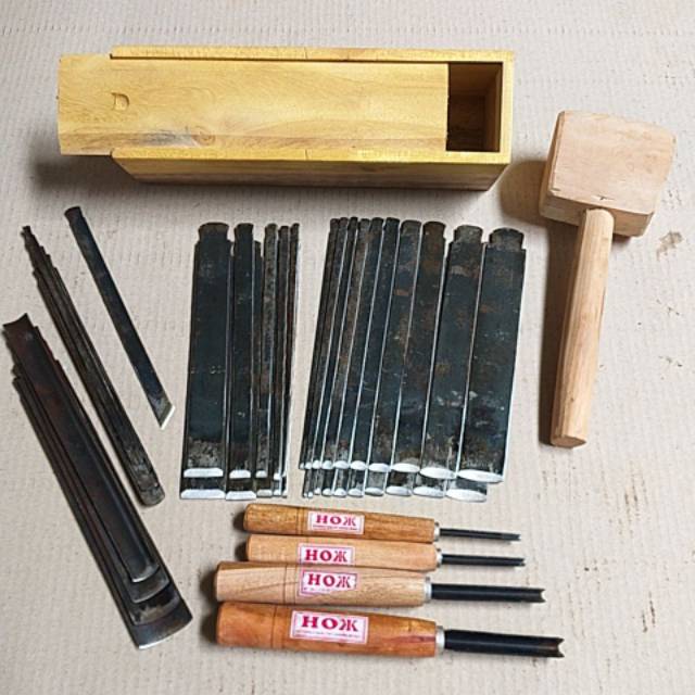 Alat pahat ukir kayu tatah ukir lengkap isi 44