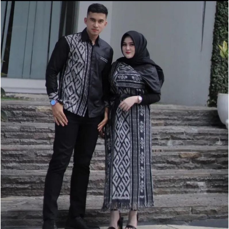 couple set tenun Toraja hitam