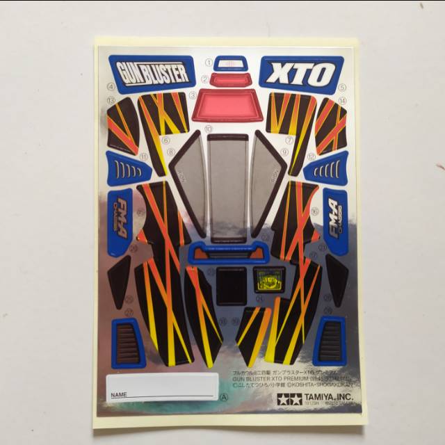 Tamiya Decal Gun Bluster XTO FMA