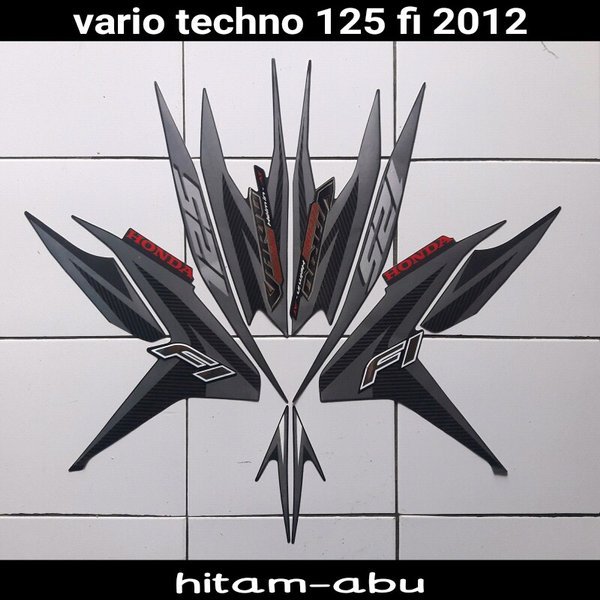 Stiker Motor Vario Techno 125 Fi 2012 hitam-abu