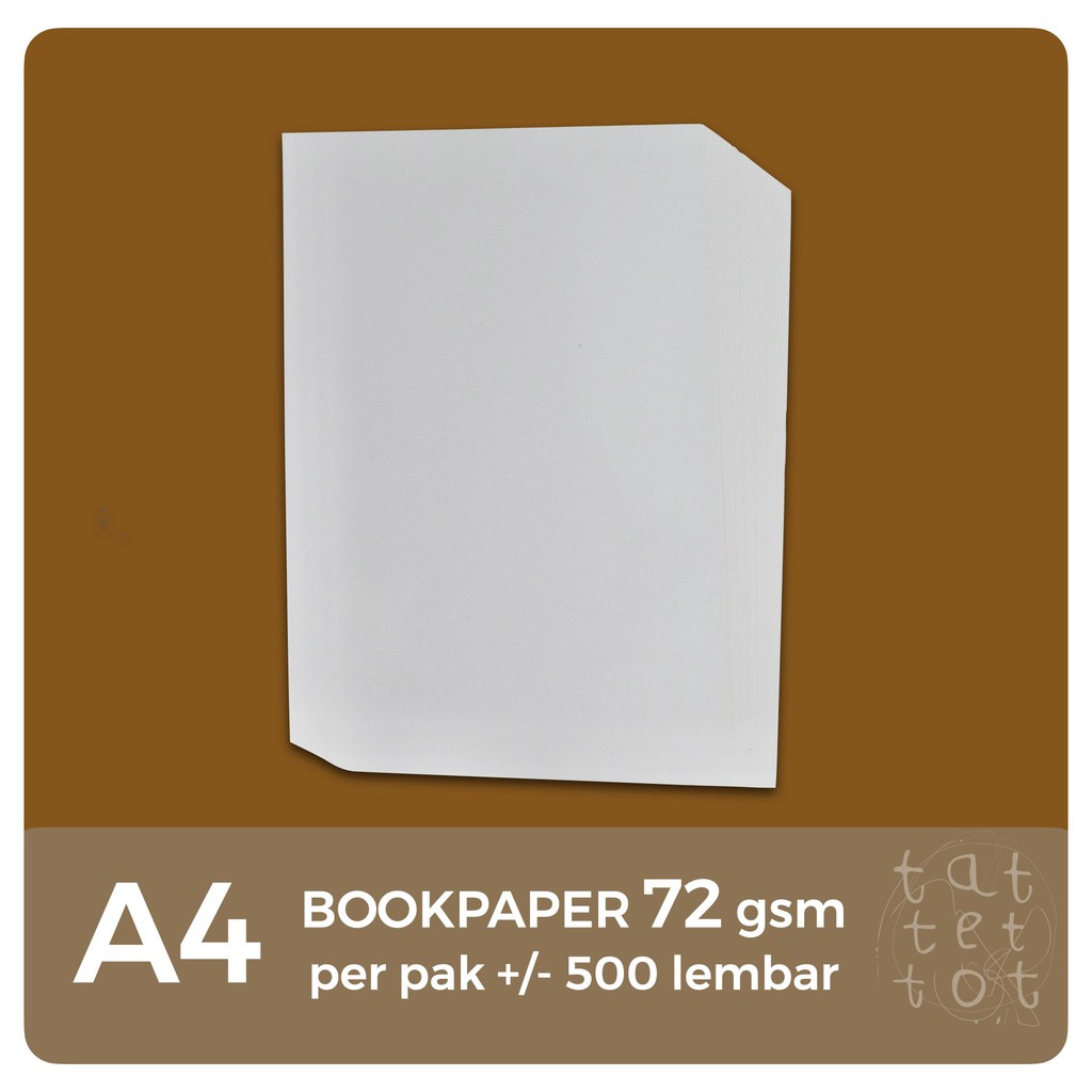 

BOOKPAPER 72 GSM A4 KERTAS IMPERIAL KERTAS NOVEL 72 gsm PER RIM 210x297 mm