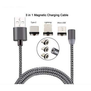 USB Magnetic 3 in 1 Micro / Tipe C / iPhone fast charging cable charger