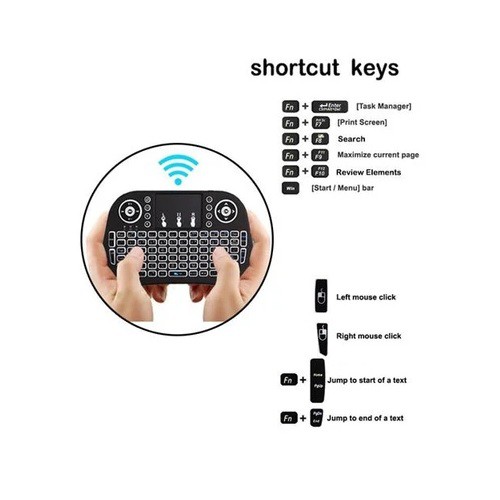 AKN88 - i10 Plus - Mini Wireless Keyboard and Touchpad RGB Backlit