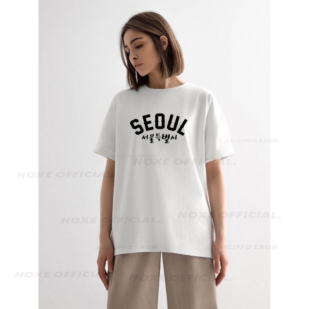 Baju kaos Tshirt adem tulisan seoul hangul korea kpop boyband