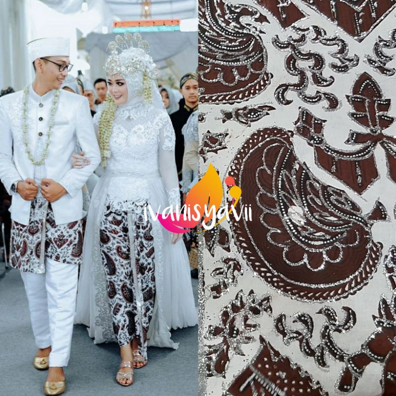 Sepasang Jarik Pengantin WIRU INSTAN (isi 2), Motif Semen Putih