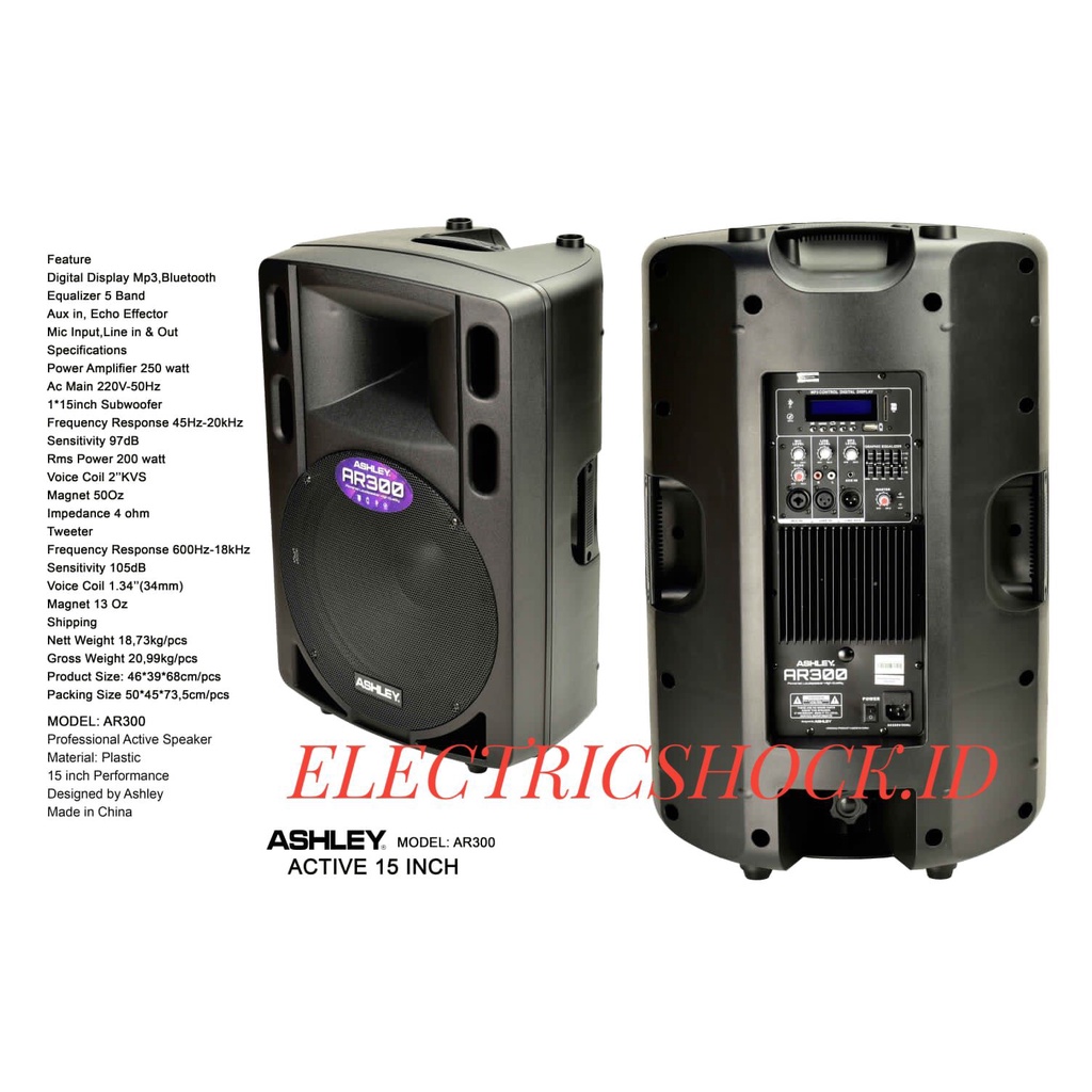 SPEAKER AKTIF ASHLEY AR 300 / ASHLEY AR300 ORIGINAL 15 INCH