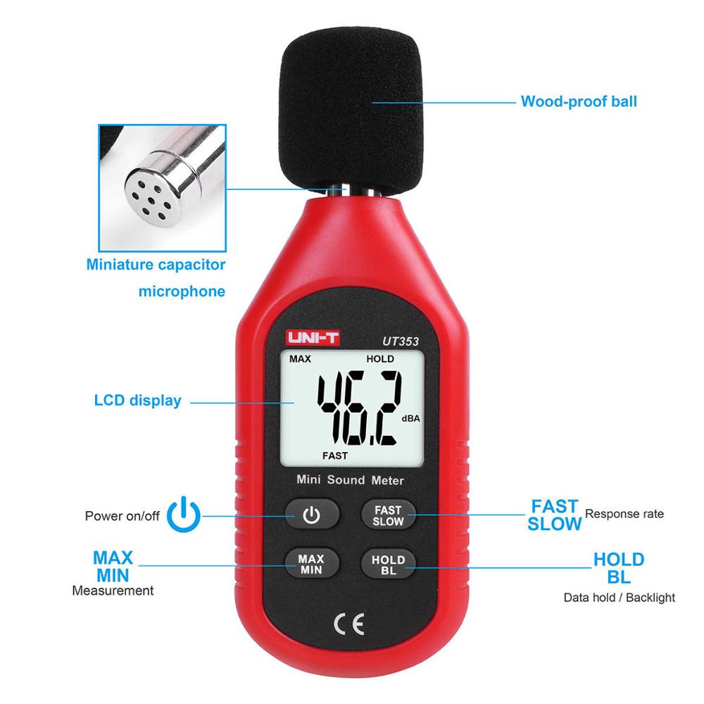 UNI-T UT353 Sound Noise Level Meter Desibel Desible Alat Pengukur Suara Tester Mini LCD UT-353 UT 353