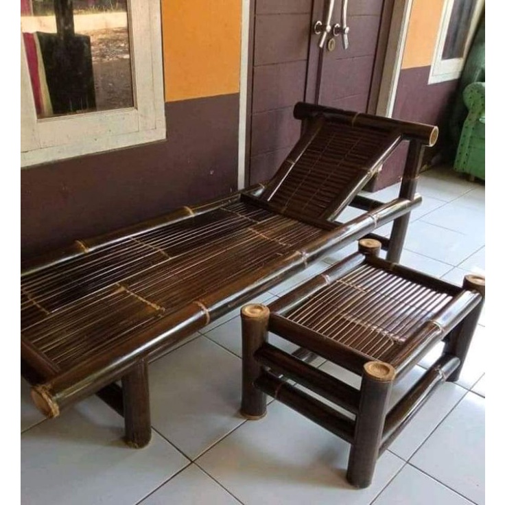 rosbang plus meja bambu hitam/Wulung, kursi santai, kursi rumahan, kursi minimalis, kursi unik, kurs