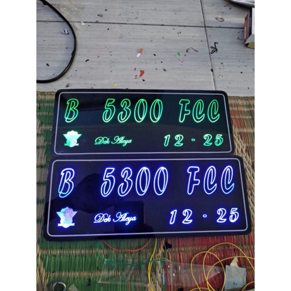 PLAT NOMOR MOTOR AKRILIK LED