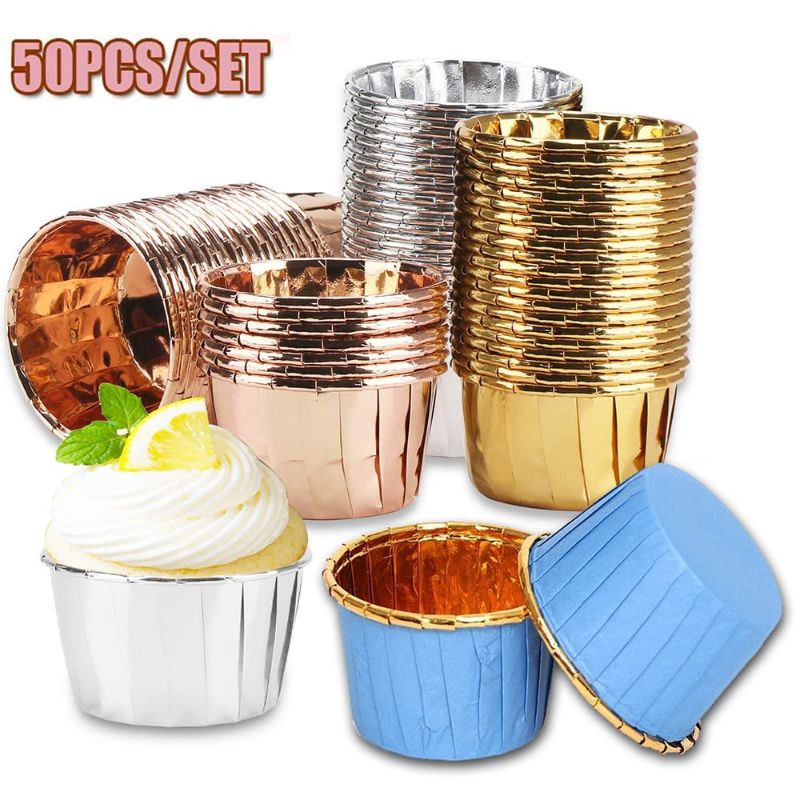 50pcs Cup Cake Case Aluminium Foil / Muffin Desert / Muffin Cup Import Home Baking