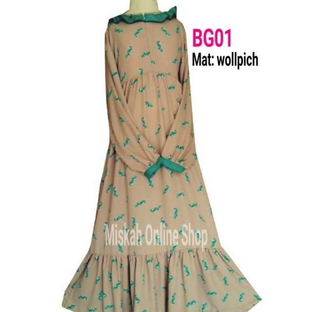 [MISKAH] Gamis Wollpich Dewasa Allsize. Baju Gamis Emak