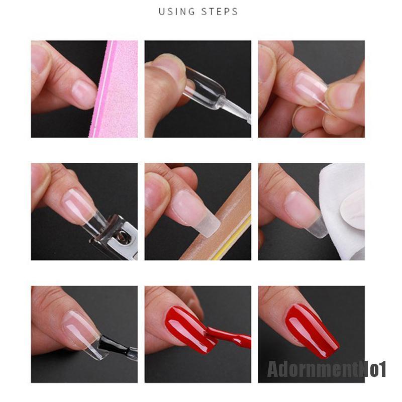 (Adornmentno1) 120pcs / Set Poly Gel Uv Builder Kuku Palsu Extension