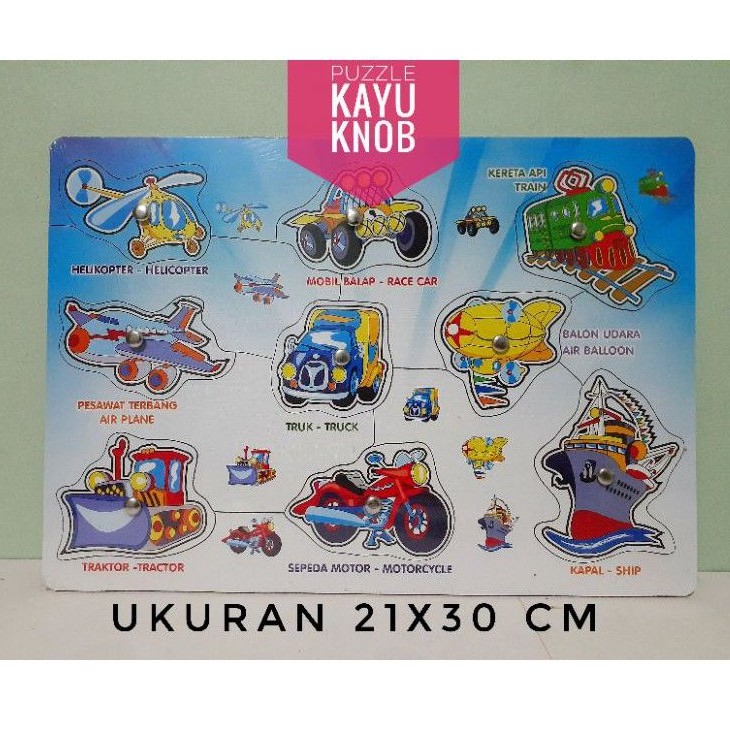 Puzzle Kayu Transportasi Knob