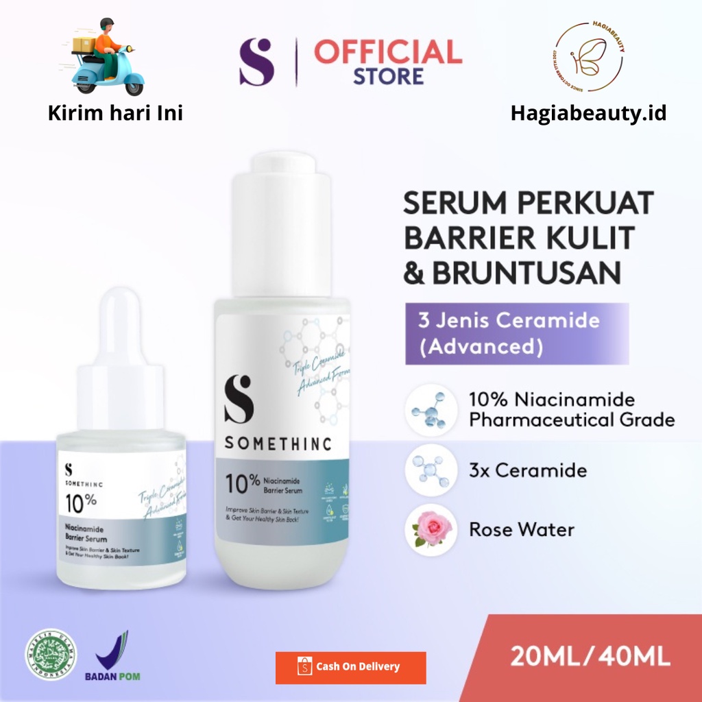 BISA COD - SOMETHINC NIACINAMIDE BARRIER SERUM ( BEKAS JERAWAT DAN MENCERAHKAN)